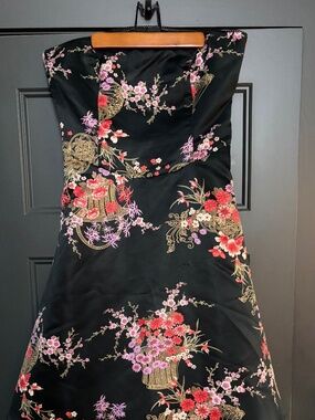 Strapless formal cocktail dress